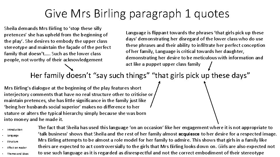 Give Mrs Birling paragraph 1 quotes Sheila demands Mrs Birling to ‘stop these silly Give Mrs Birling paragraph 1 quotes Sheila demands Mrs Birling to ‘stop these silly