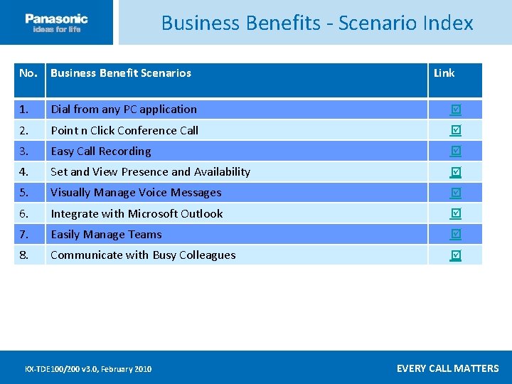 Business Benefits - Scenario Index Click ____ to __edit ____ Master _____text ____ styles