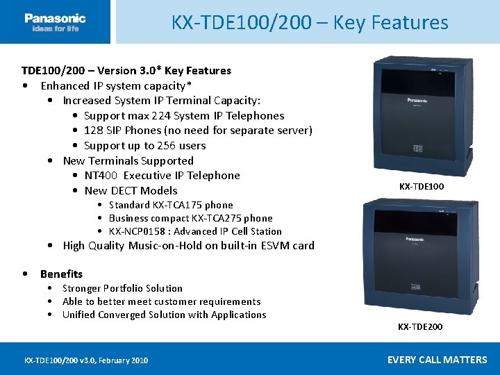 KX-TDE 100/200 – Key Features Click ____to __edit ____ Master _____text ____ styles ______