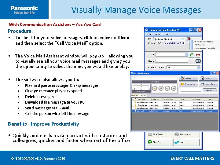 Visually Manage Voice Messages With Communication Assistant – Yes You Can! Click ____to __edit