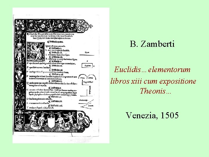 B. Zamberti Euclidis…elementorum libros xiii cum expositione Theonis… Venezia, 1505 