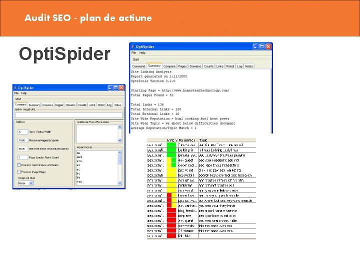 Audit SEO - plan de actiune Opti. Spider 