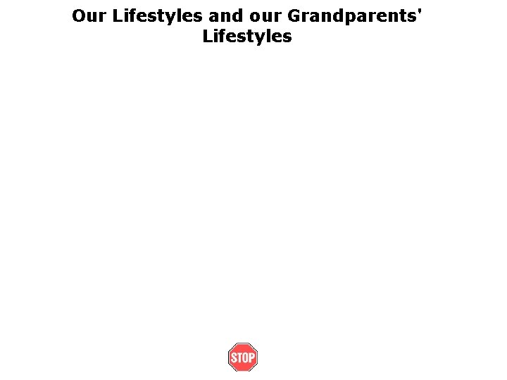 Our Lifestyles and our Grandparents' Lifestyles 