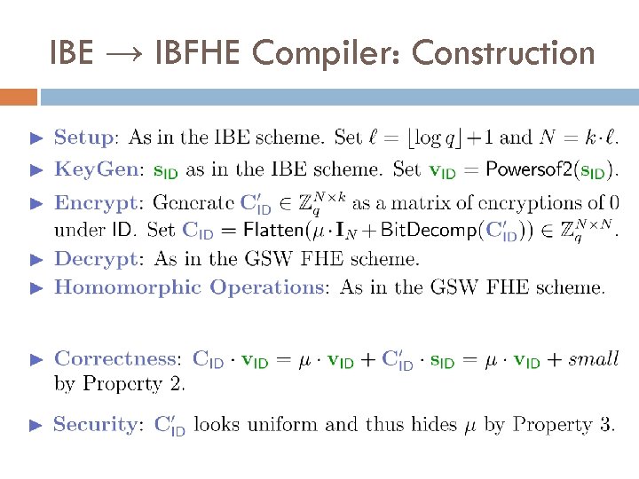 IBE → IBFHE Compiler: Construction 