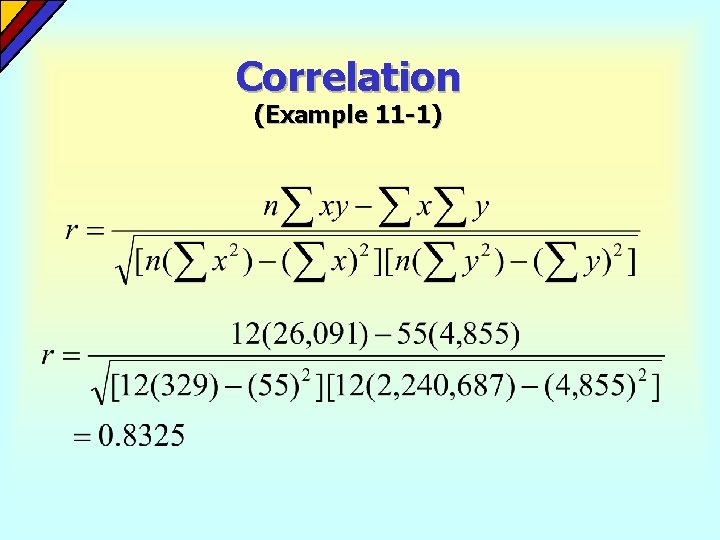 Correlation (Example 11 -1) 