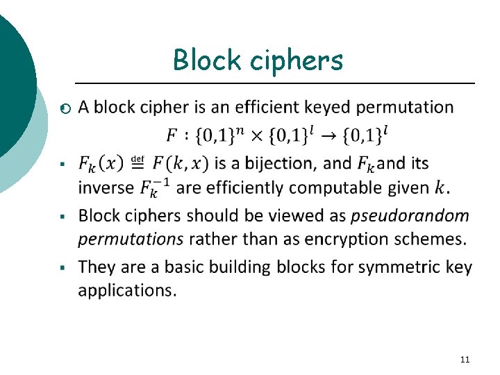 Block ciphers ¡ 11 