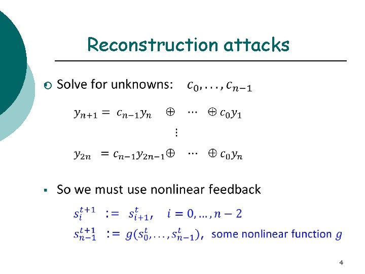 Reconstruction attacks ¡ 4 