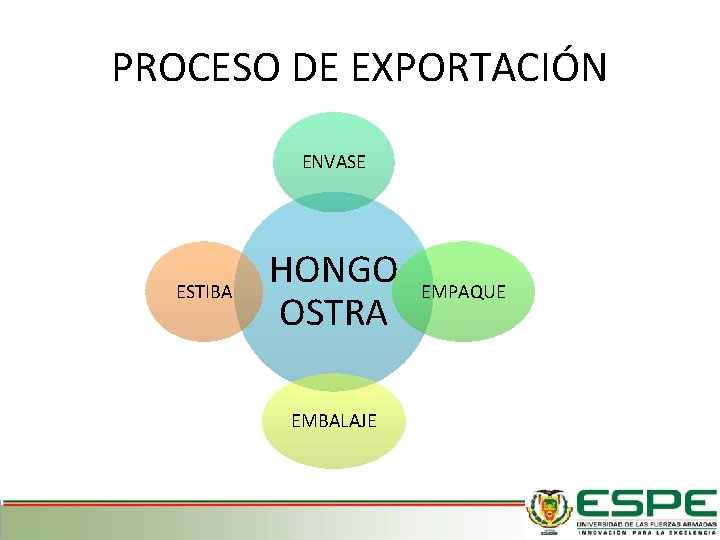 PROCESO DE EXPORTACIÓN ENVASE ESTIBA HONGO OSTRA EMBALAJE EMPAQUE 