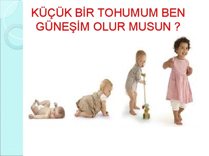 KÜÇÜK BİR TOHUMUM BEN GÜNEŞİM OLUR MUSUN ? 