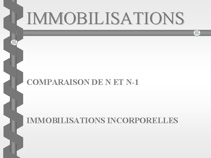 IMMOBILISATIONS COMPARAISON DE N ET N-1 IMMOBILISATIONS INCORPORELLES 