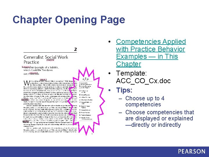 Chapter Opening Page • Competencies Applied with Practice Behavior Examples — in This Chapter