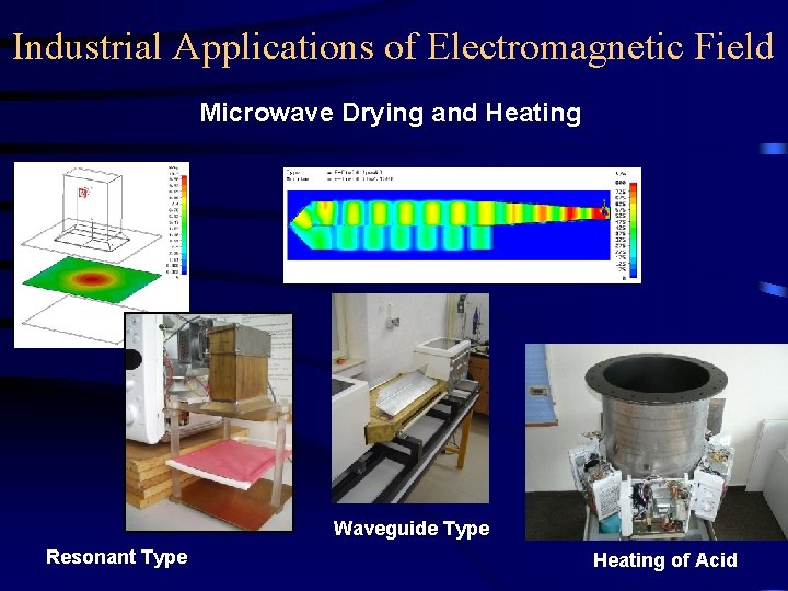 Industrial Applications of Electromagnetic Field Microwave Drying and Heating Waveguide Type Resonant Type Heating Industrial Applications of Electromagnetic Field Microwave Drying and Heating Waveguide Type Resonant Type Heating