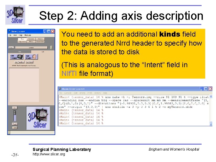 Step 2: Adding axis description You need to add an additional kinds field to