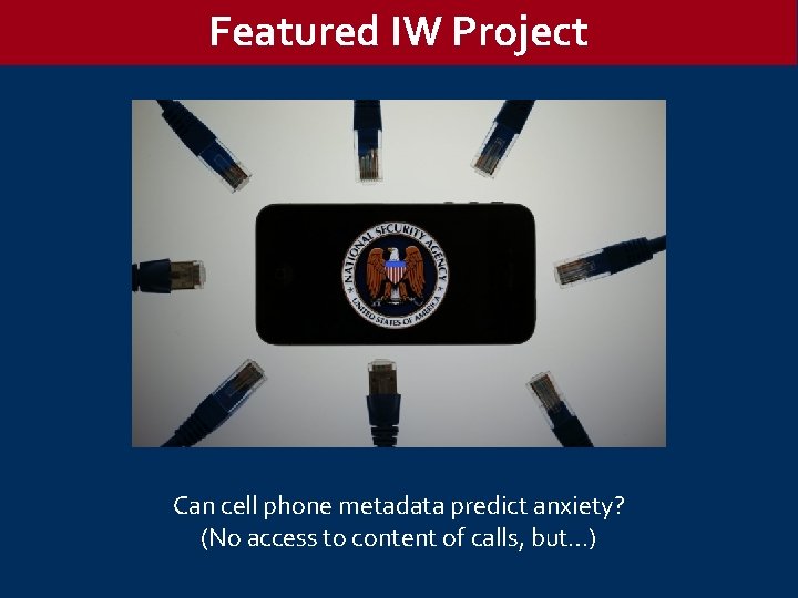 Featured IW Project Can cell phone metadata predict anxiety? (No access to content of