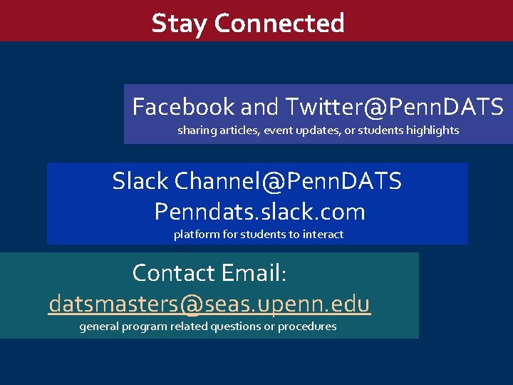 WHAT SETS US APART? Stay Connected Facebook and Twitter@Penn. DATS sharing articles, event updates,