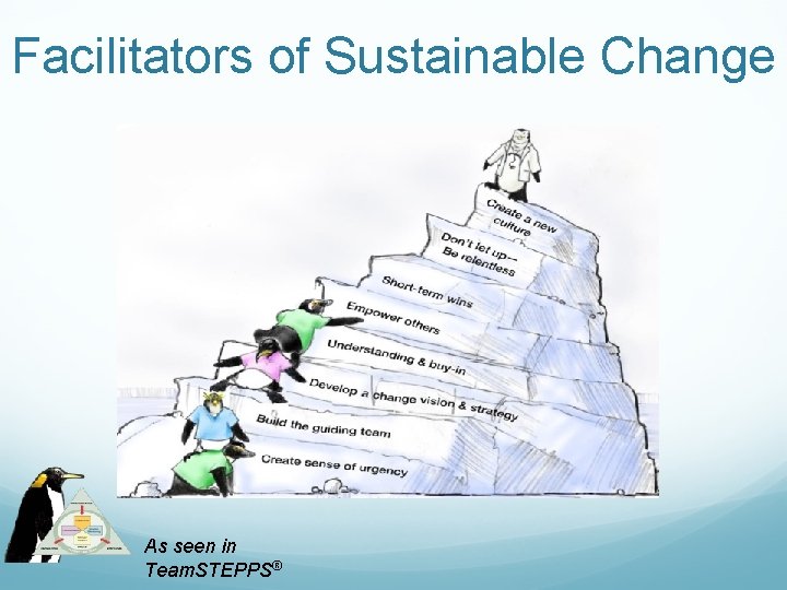 Facilitators of Sustainable Change As seen in Team. STEPPS® Facilitators of Sustainable Change As seen in Team. STEPPS®