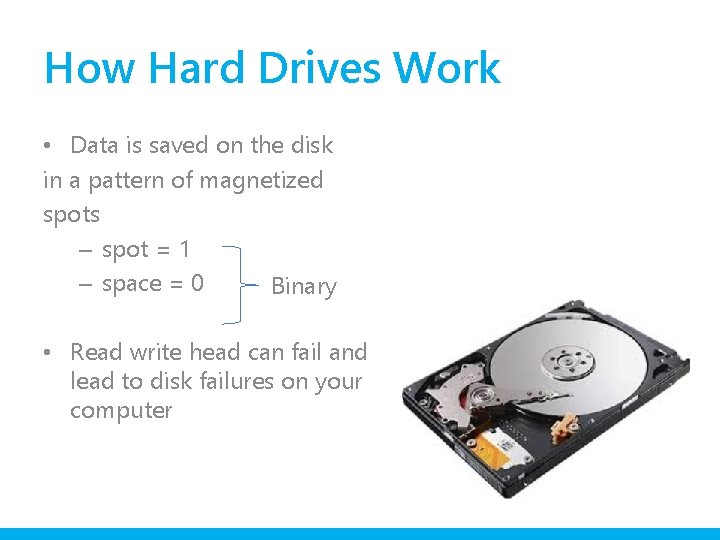 How Hard Drives Work • Data is saved on the disk in a pattern