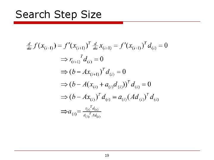Search Step Size 19 Search Step Size 19