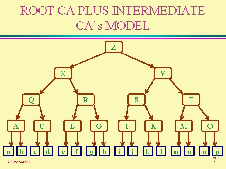 ROOT CA PLUS INTERMEDIATE CA’s MODEL Z X Y Q A a R C