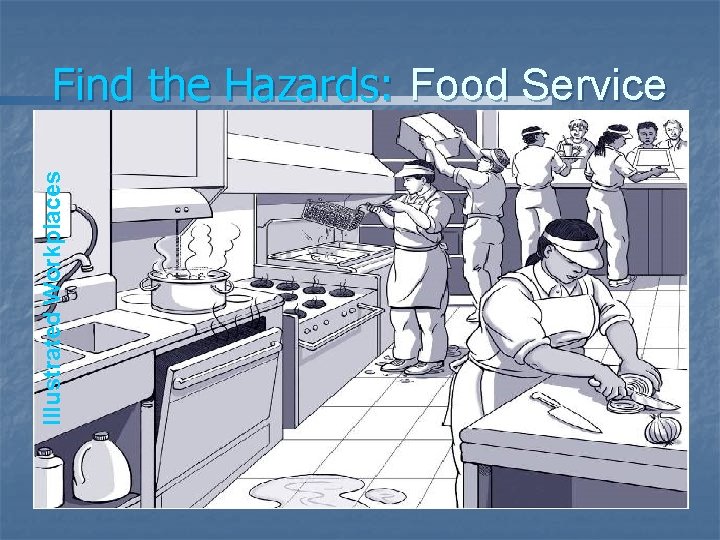 Illustrated Workplaces Find the Hazards: Food Service 