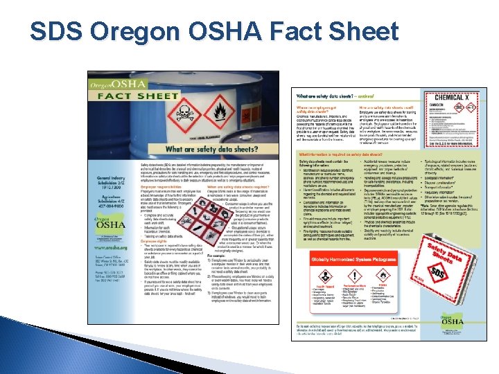 SDS Oregon OSHA Fact Sheet 