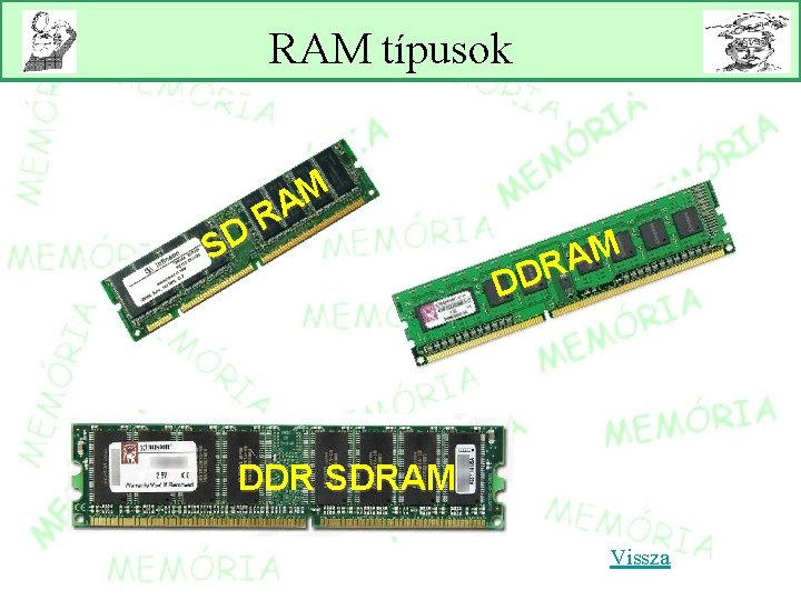 RAM típusok M A R SD M A DDR SDRAM Vissza 