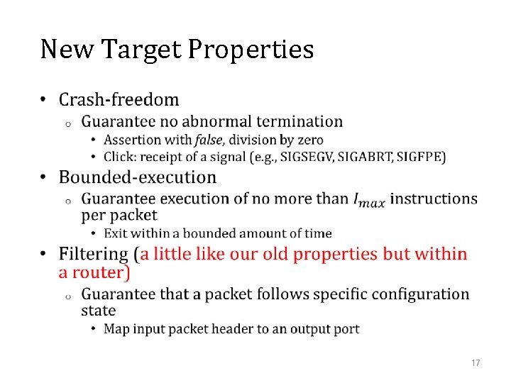 New Target Properties • 17 