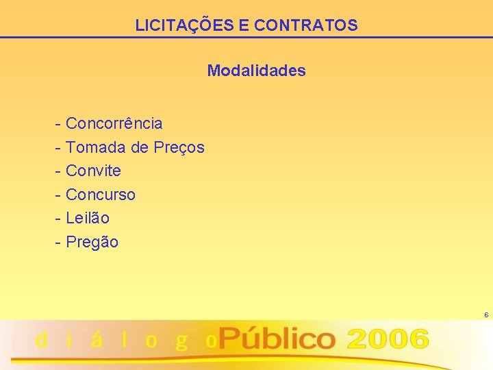 LICITAÇÕES E CONTRATOS Modalidades - Concorrência - Tomada de Preços - Convite - Concurso