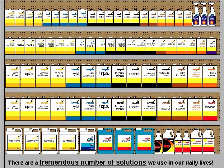 Solvents There a tremendous number of solutions we use in our daily lives! 