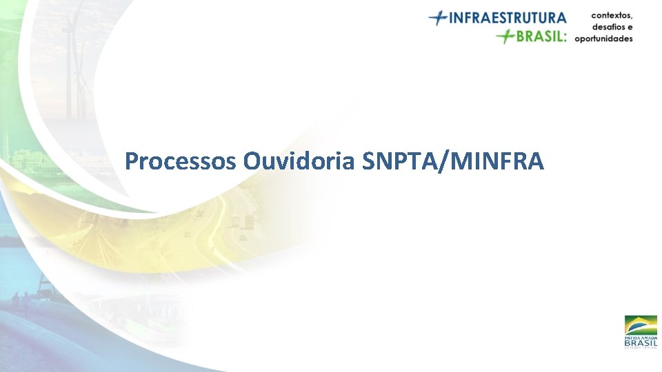 Processos Ouvidoria SNPTA/MINFRA Processos Ouvidoria SNPTA/MINFRA
