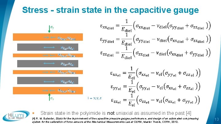 Stress - strain state in the capacitive gauge § Strain state in the polyimide