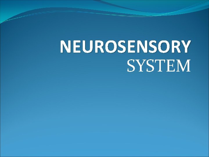 NEUROSENSORY SYSTEM 
