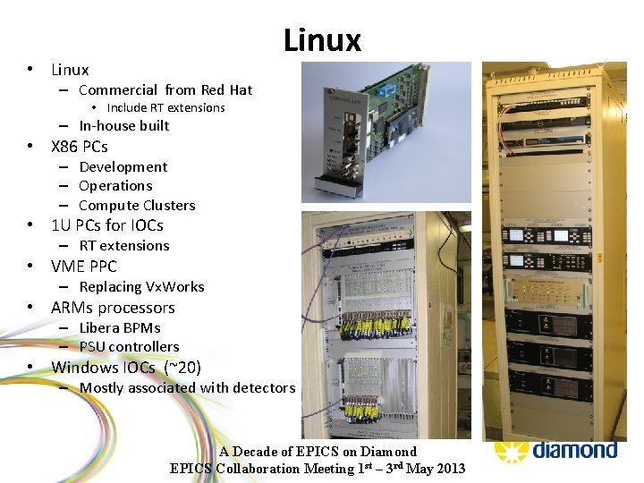 Linux • Linux – Commercial from Red Hat • Include RT extensions – In-house
