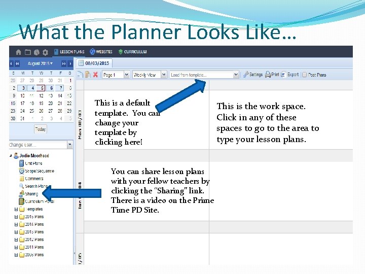 What the Planner Looks Like… This is a default template. You can change your