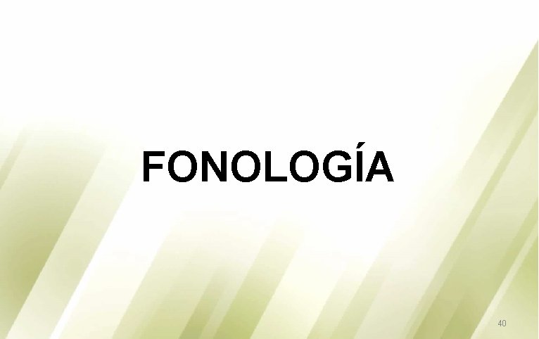 FONOLOGÍA 40 