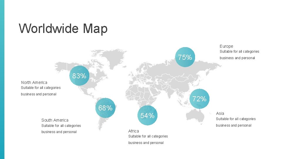 Worldwide Map Europe Suitable for all categories 75% business and personal 83% North America Worldwide Map Europe Suitable for all categories 75% business and personal 83% North America