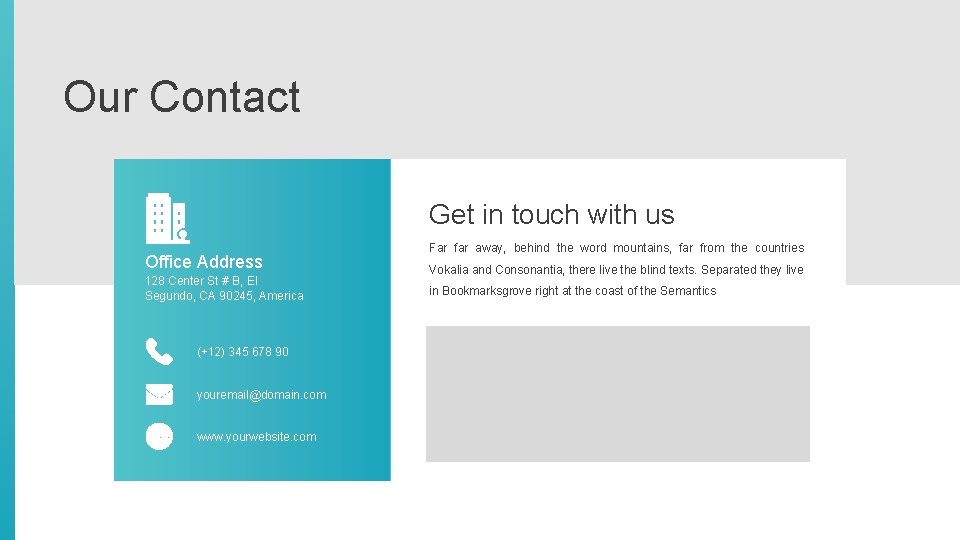 Our Contact Get in touch with us Office Address 128 Center St # B, Our Contact Get in touch with us Office Address 128 Center St # B,