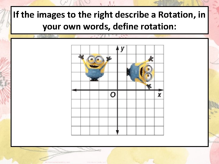 If the images to the right describe a Rotation, in your own words, define