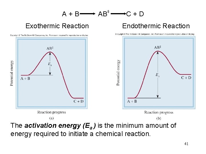 + + A + B AB C + D Exothermic Reaction Endothermic Reaction The