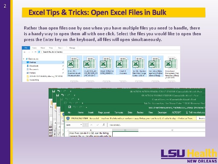 2 Excel Tips & Tricks: Open Excel Files in Bulk Rather than open files