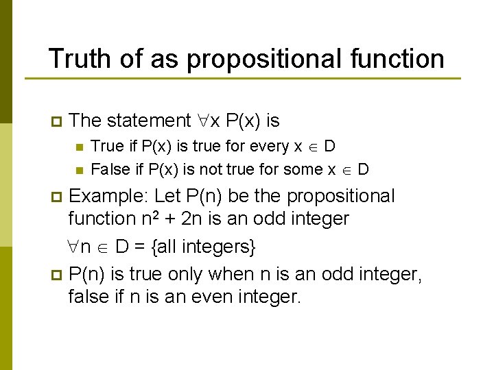 Propositional Function