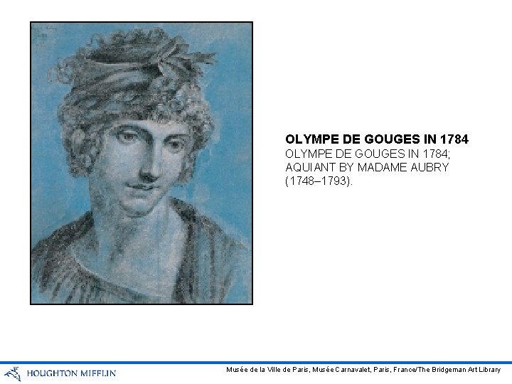 OLYMPE DE GOUGES IN 1784; AQUIANT BY MADAME AUBRY (1748– 1793). Musée de la