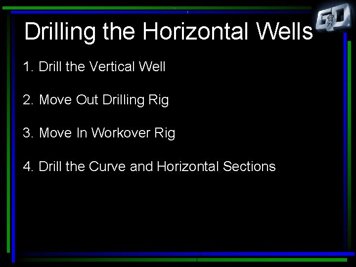 Drilling the Horizontal Wells 1. Drill the Vertical Well 2. Move Out Drilling Rig