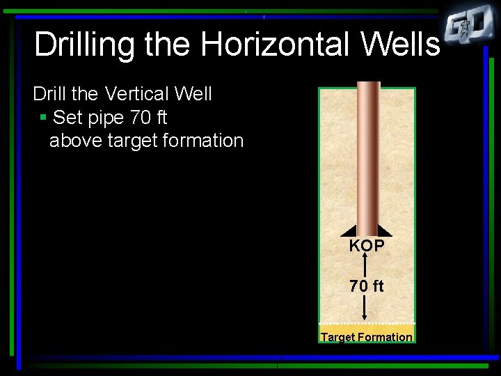 Drilling the Horizontal Wells Drill the Vertical Well § Set pipe 70 ft above