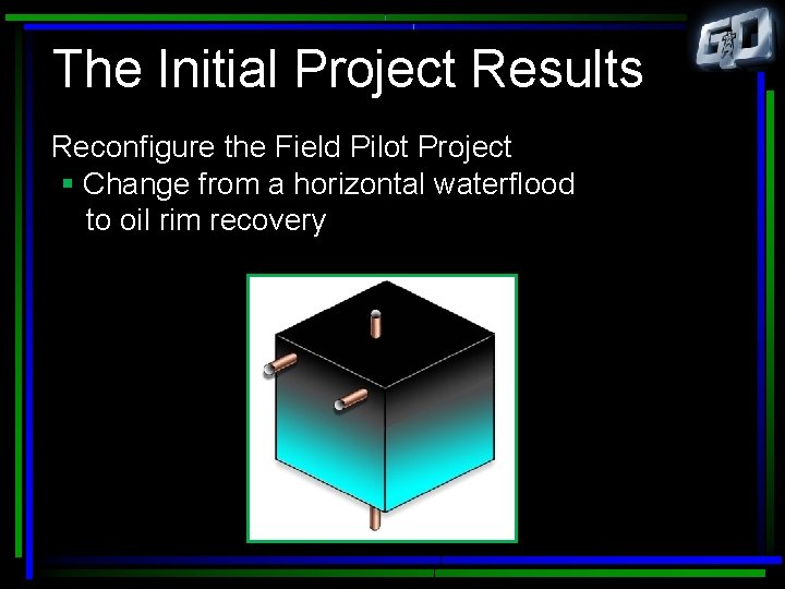 The Initial Project Results Reconfigure the Field Pilot Project § Change from a horizontal