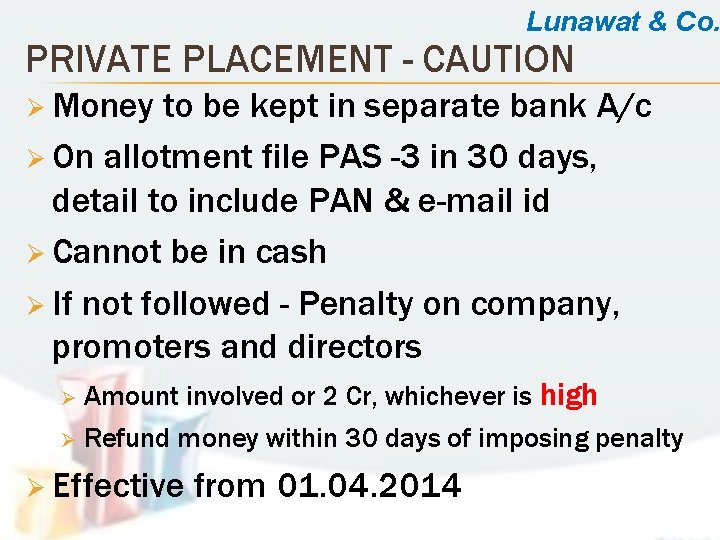 Lunawat & Co. PRIVATE PLACEMENT - CAUTION Ø Money to be kept in separate