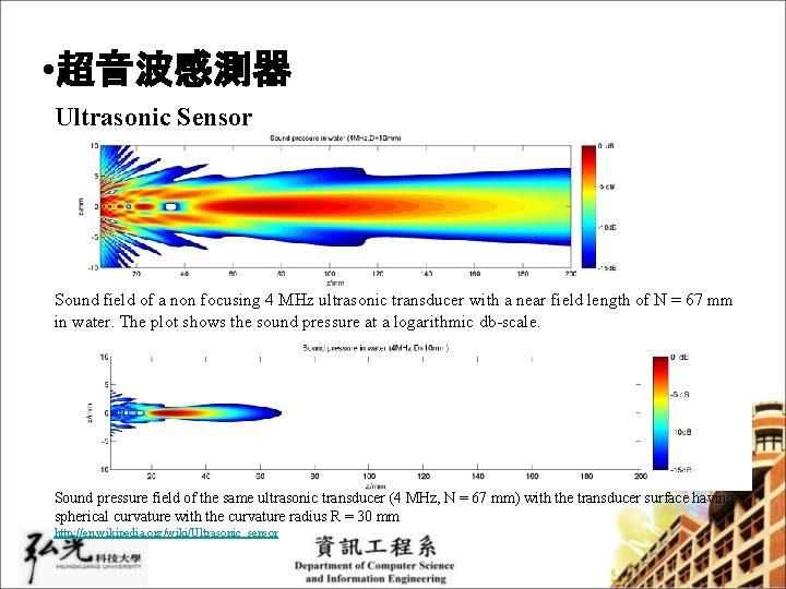  • 超音波感測器 Ultrasonic Sensor Sound field of a non focusing 4 MHz ultrasonic