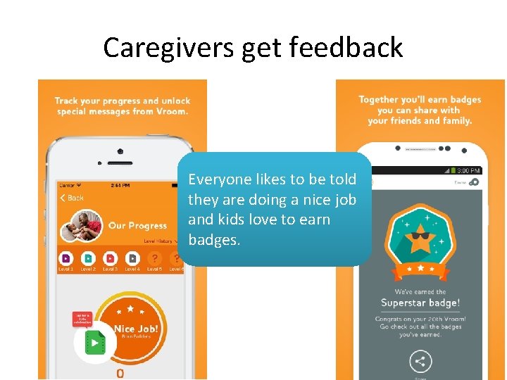 Caregivers get feedback Everyone likes to be told they are doing a nice job