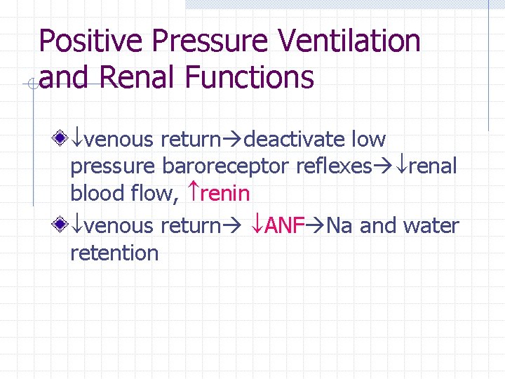 Positive Pressure Ventilation and Renal Functions venous return deactivate low pressure baroreceptor reflexes renal Positive Pressure Ventilation and Renal Functions venous return deactivate low pressure baroreceptor reflexes renal