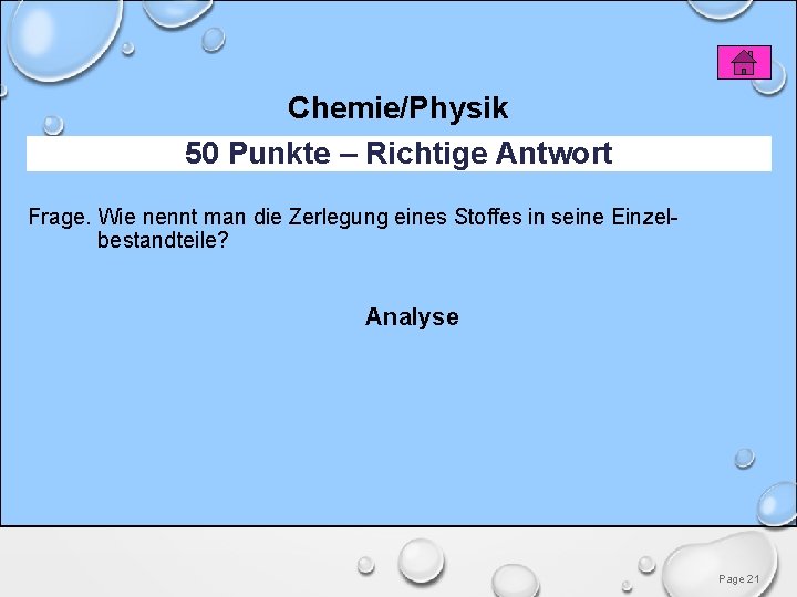 Chemie/Physik 50 Punkte – Richtige Antwort Frage. Wie nennt man die Zerlegung eines Stoffes